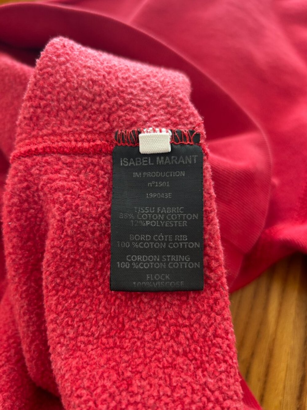 Isabel Marant Etoile, Mansel logo hoodie sweatshirt in red, size 38 *altered* - Picture 7 of 11